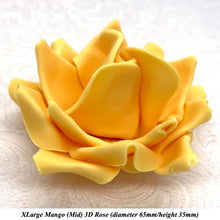 Mango Yellow Orange 3D Sugar Non-Wired Roses  3 SHADES 4 SIZES