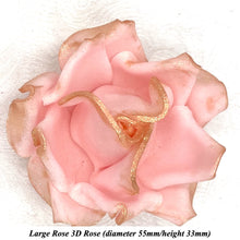 Rose Gold Sparkle-Tip Pink Sugar Roses 3SIZES NON WIRED White/Pink Sparkle Tip Options