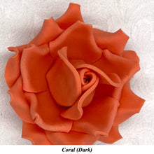 Orange Coral Peach Paprika Non-Wired XLarge+ (Super) 3D Sugar Roses Larger Petal 75mm
