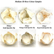 White Sparkle-Tip White 3D Non-Wired Large Sugar Peonies
