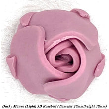 Dusky Mauve 3D Sugar Non-Wired Roses  3 SHADES 4 SIZES