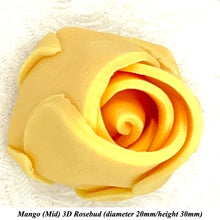 Mango Yellow Orange 3D Sugar Non-Wired Roses  3 SHADES 4 SIZES