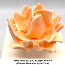 Orange Coral Peach Orange Flame Paprika Wired XLarge+ (Super) 3D Sugar Roses Larger Petal 80 mm