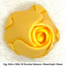 Bright Egg Yellow Orange 3D Sugar Non-Wired Roses  3 SHADES 4 SIZES