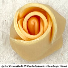 Apricot Cream Orange 3D Sugar Non-Wired Roses  3 SHADES 4 SIZES