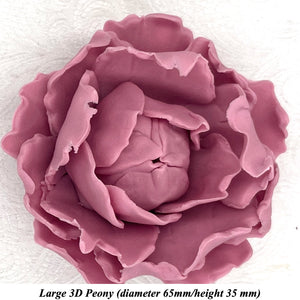 Dusky Mauve 3D Non-Wired Large Sugar Peonies
