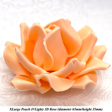 Peach Orange 3D Sugar Non-Wired Roses  3 SHADES 4 SIZES