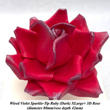 Wired Violet Sparkle-Tip Ruby Red Roses Sugar Roses Large & XLarge+ Sizes