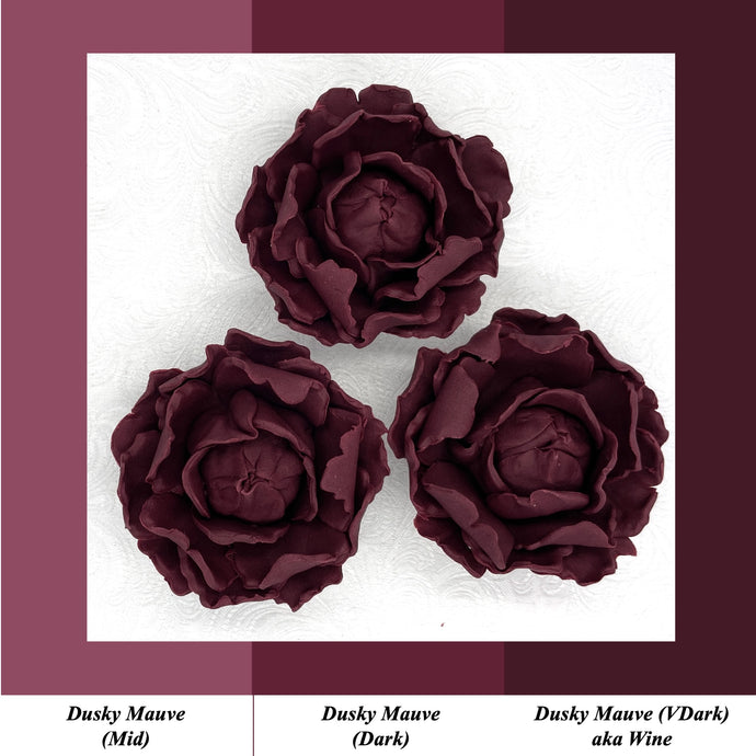 Deep Dusky Mauve \Wine 3D Non-Wired Large Sugar Peonies