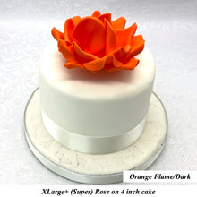 Orange Coral Peach Paprika Non-Wired XLarge+ (Super) 3D Sugar Roses Larger Petal 75mm