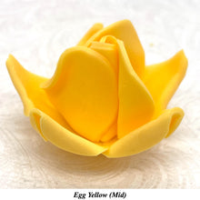 Non-Wired Orange Egg Yellow Petite Medium 3D Sugar Roses Smaller Petal 40mm