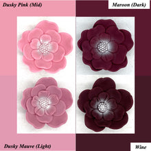 Dusky Pink Mauve Maroon Wine Cake Flowers Edible Wedding Cake Birthday Cake Decoration Pearl Centre Sugar Flowers 55mm