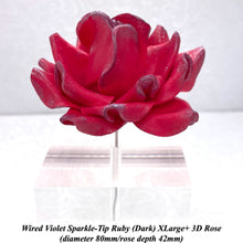 Wired Violet Sparkle-Tip Ruby Red Roses Sugar Roses Large & XLarge+ Sizes