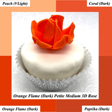 Non-Wired Orange Coral Peach Petite Medium 3D Sugar Roses Smaller Petal 40mm
