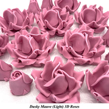 Dusky Mauve 3D Sugar Non-Wired Roses  3 SHADES 4 SIZES