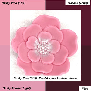 Dusky Pink Mauve Maroon Wine Cake Flowers Edible Wedding Cake Birthday Cake Decoration Pearl Centre Sugar Flowers 55mm