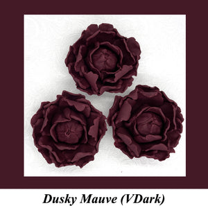 Deep Dusky Mauve \Wine 3D Non-Wired Large Sugar Peonies