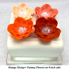 Orange Coral Peach Cake Flowers Edible Wedding Cake Birthday Cake Decoration Pearl Centre Sugar Flowers 55mm