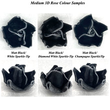 Gold Sparkle-Tip Black 3D Non-Wired Large Sugar Peonies