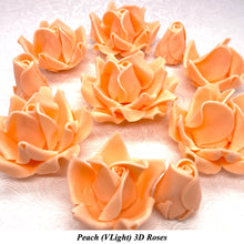 Peach Orange 3D Sugar Non-Wired Roses  3 SHADES 4 SIZES