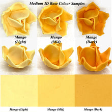 Mango Yellow Orange 3D Sugar Non-Wired Roses  3 SHADES 4 SIZES