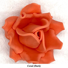 Non-Wired Orange Coral Peach Petite Large 3D Sugar Roses Smaller Petal 50mm