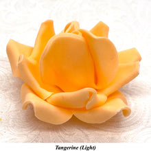 Non-Wired Orange Egg Yellow Petite Large 3D Sugar Roses Smaller Petal 50mm