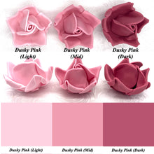 Large Dusky PInk 3D Non-Wired Sugar Roses in 3 tones 55mm