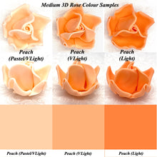 Peach Orange 3D Sugar Non-Wired Roses  3 SHADES 4 SIZES