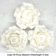 White Sparkle-Tip White 3D Non-Wired Large Sugar Peonies