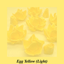 Bright Egg Yellow Orange 3D Sugar Non-Wired Roses  3 SHADES 4 SIZES