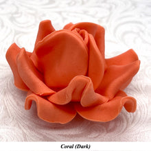 Non-Wired Orange Coral Peach Petite Large 3D Sugar Roses Smaller Petal 50mm