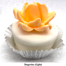 Non-Wired Orange Egg Yellow Petite Large 3D Sugar Roses Smaller Petal 50mm