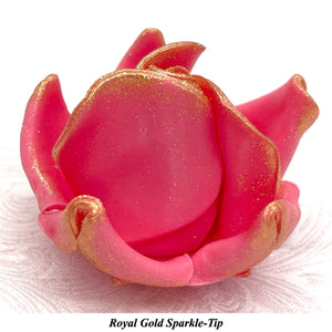 Wired Gold Sparkle-Tip Pink Roses Sugar Roses Large & XLarge+ Sizes