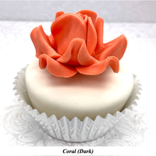 Non-Wired Orange Coral Peach Petite Large 3D Sugar Roses Smaller Petal 50mm