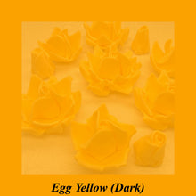 Bright Egg Yellow Orange 3D Sugar Non-Wired Roses  3 SHADES 4 SIZES