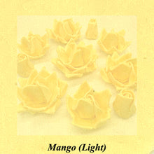 Mango Yellow Orange 3D Sugar Non-Wired Roses  3 SHADES 4 SIZES