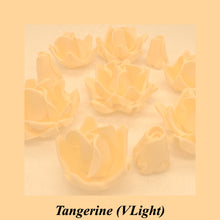 Tangerine Orange 3D Sugar Non-Wired Roses  3 SHADES 4 SIZES