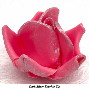 Wired Gold Sparkle-Tip Pink Roses Sugar Roses Large & XLarge+ Sizes