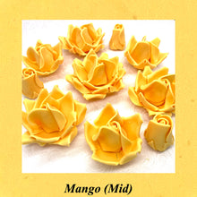 Mango Yellow Orange 3D Sugar Non-Wired Roses  3 SHADES 4 SIZES