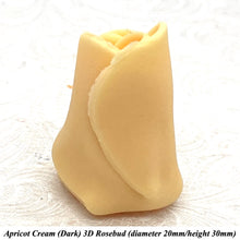 Apricot Cream Orange 3D Sugar Non-Wired Roses  3 SHADES 4 SIZES