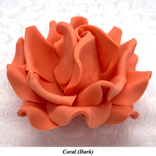 Orange Coral Peach Paprika Non-Wired XLarge+ (Super) 3D Sugar Roses Larger Petal 75mm