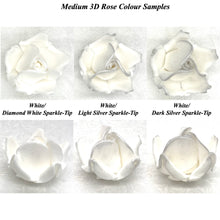 White Sparkle-Tip White 3D Non-Wired Large Sugar Peonies