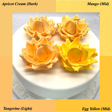 Orange Egg Yellow Non-Wired XLarge+ (Super) 3D Sugar Roses Larger Petal 75mm