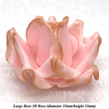 Rose Gold Sparkle-Tip Pink Sugar Roses 3SIZES NON WIRED White/Pink Sparkle Tip Options