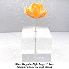 Orange Egg Yellow Wired Large 3D Sugar Roses Standard Petal 60 mm