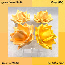 Orange Egg Yellow Wired XLarge+ (Super) 3D Sugar Roses Larger Petal 80 mm