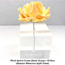 Orange Egg Yellow Wired XLarge+ (Super) 3D Sugar Roses Larger Petal 80 mm