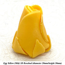 Bright Egg Yellow Orange 3D Sugar Non-Wired Roses  3 SHADES 4 SIZES