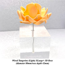 Orange Egg Yellow Wired XLarge+ (Super) 3D Sugar Roses Larger Petal 80 mm